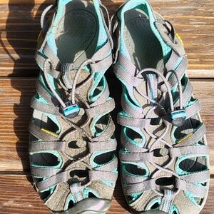 Keen Gray and Teal Women's Newport H2 Sandals